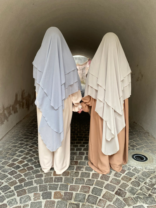 Khimar 3 voiles effet mousseline